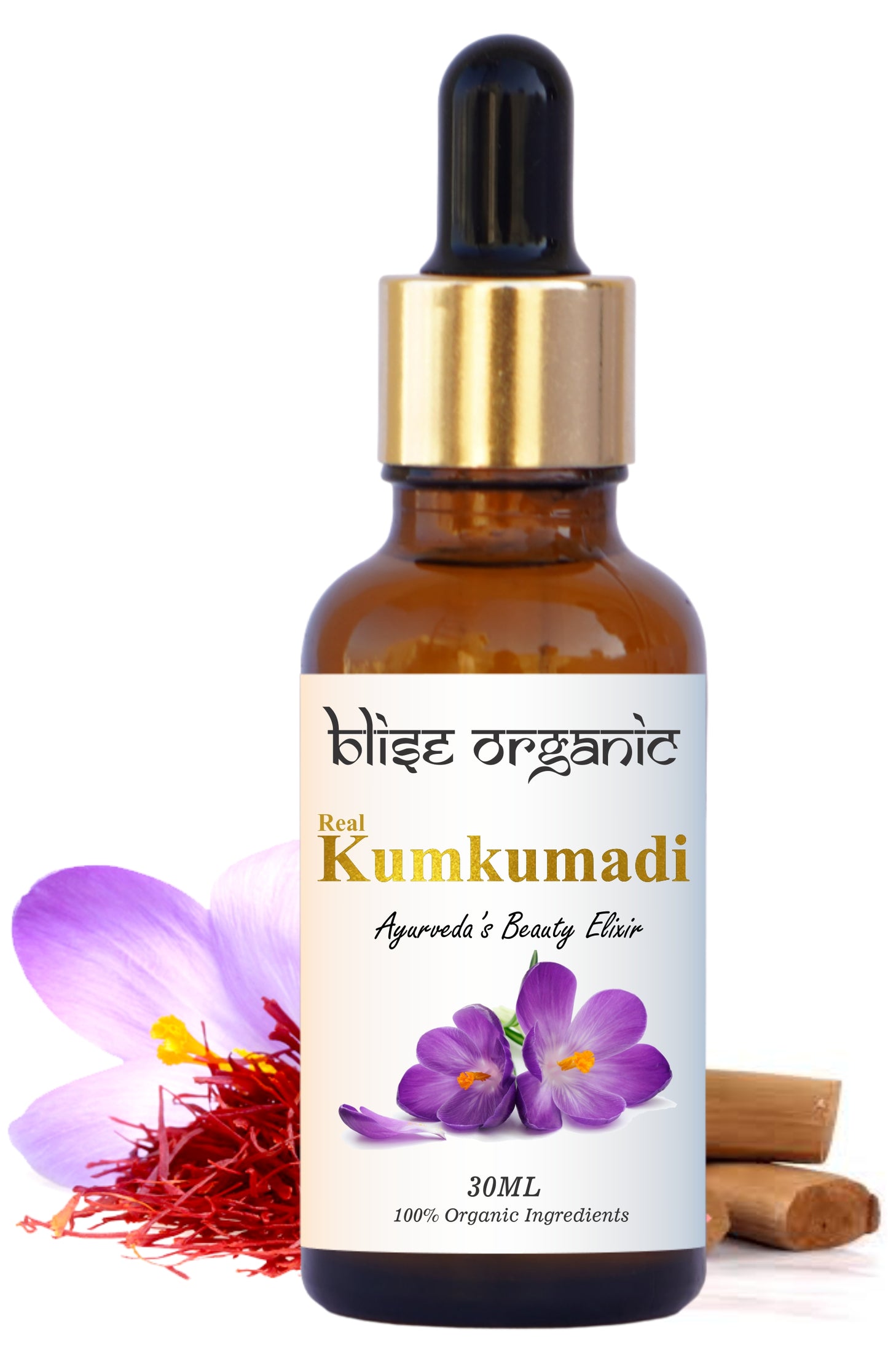 Real Kumkumadi Oil - 100% Natural and Organic, Beauty Elixir for immortal Glow