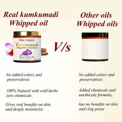 Kumkumadi Whipped Body butter - With Shea, Cocoa butter and Saffron and sandalwood oils