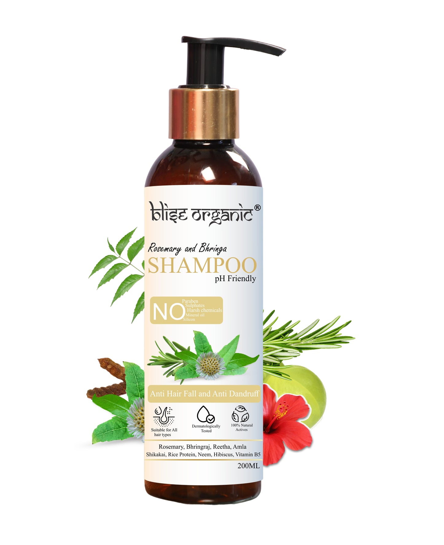 Rosemary and Bhringa Shampoo - For anti hairfall and anti dandruff