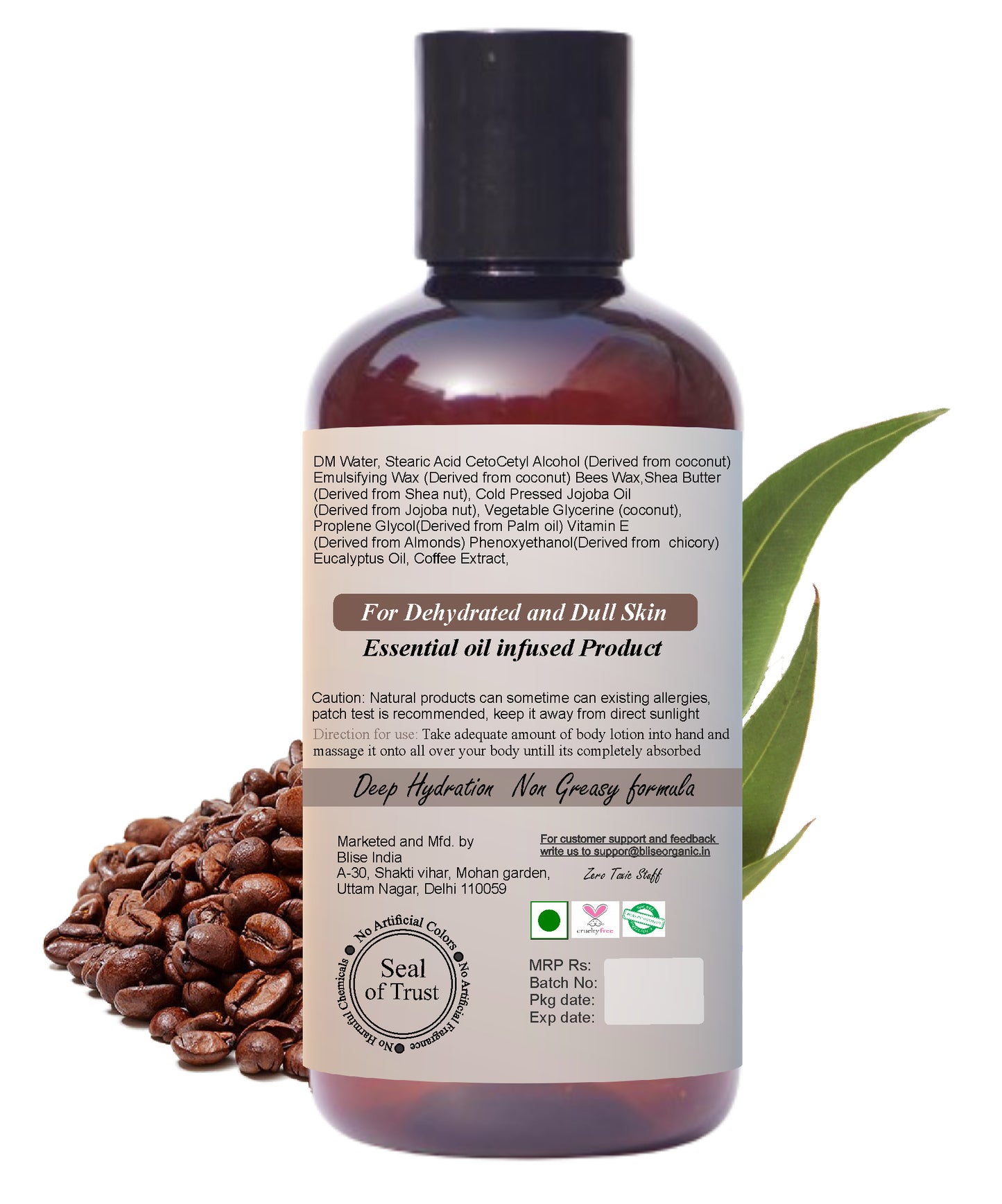 Coffee and Eucalyptus oil body lotion - 200ML