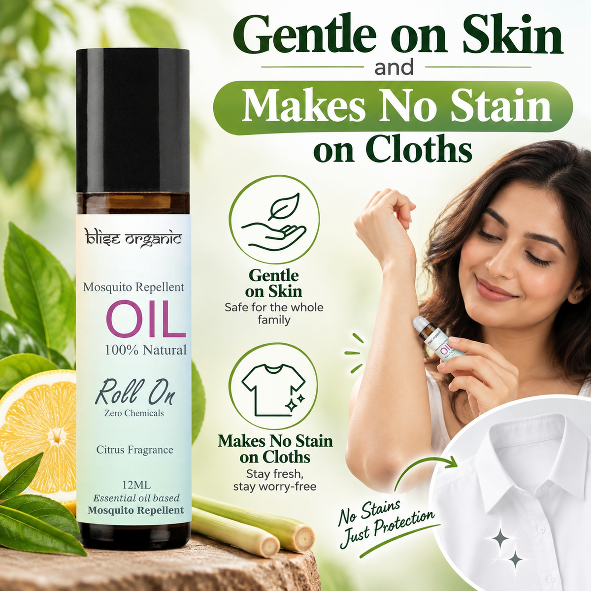Mosquito Repellent - Roll on (100% Natural )